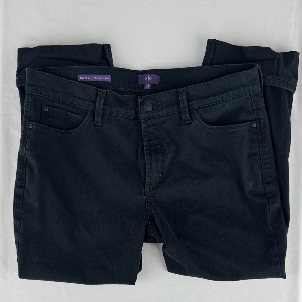 NYDJ Women's “Dayla” Black Wide Cuff Capri